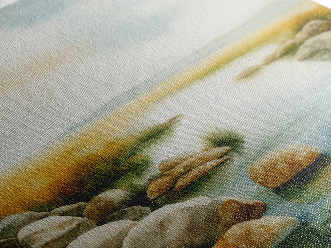 River Stones under Clear Shallow Water Canvas Print, Nature Art, Boho Decor, Living Room Decor, Fine Art, Nature, Wall Decor, NAT-1x1-85