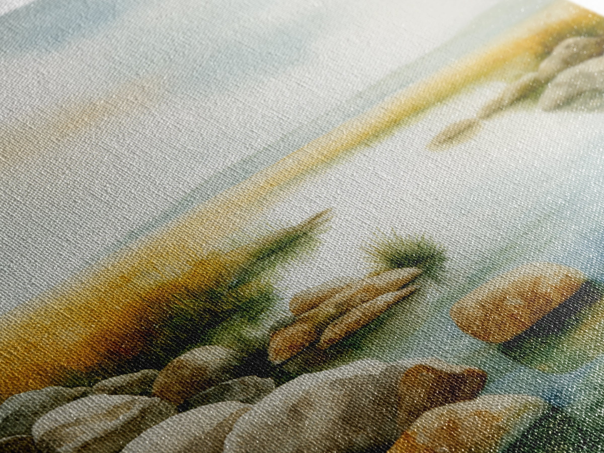 River Stones under Clear Shallow Water Canvas Print, Nature Art, Boho Decor, Living Room Decor, Fine Art, Nature, Wall Decor, NAT-1x1-85