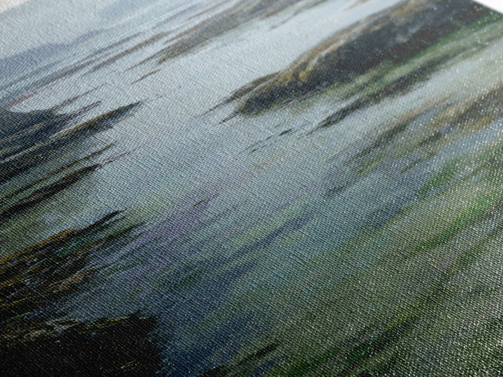 Calm Beach Tide Pooling Around Rocks Canvas Print, Nature Art, Boho Decor, Living Room Decor, Oil Painting, Nature, Wall Decor, NAT-1x3-12