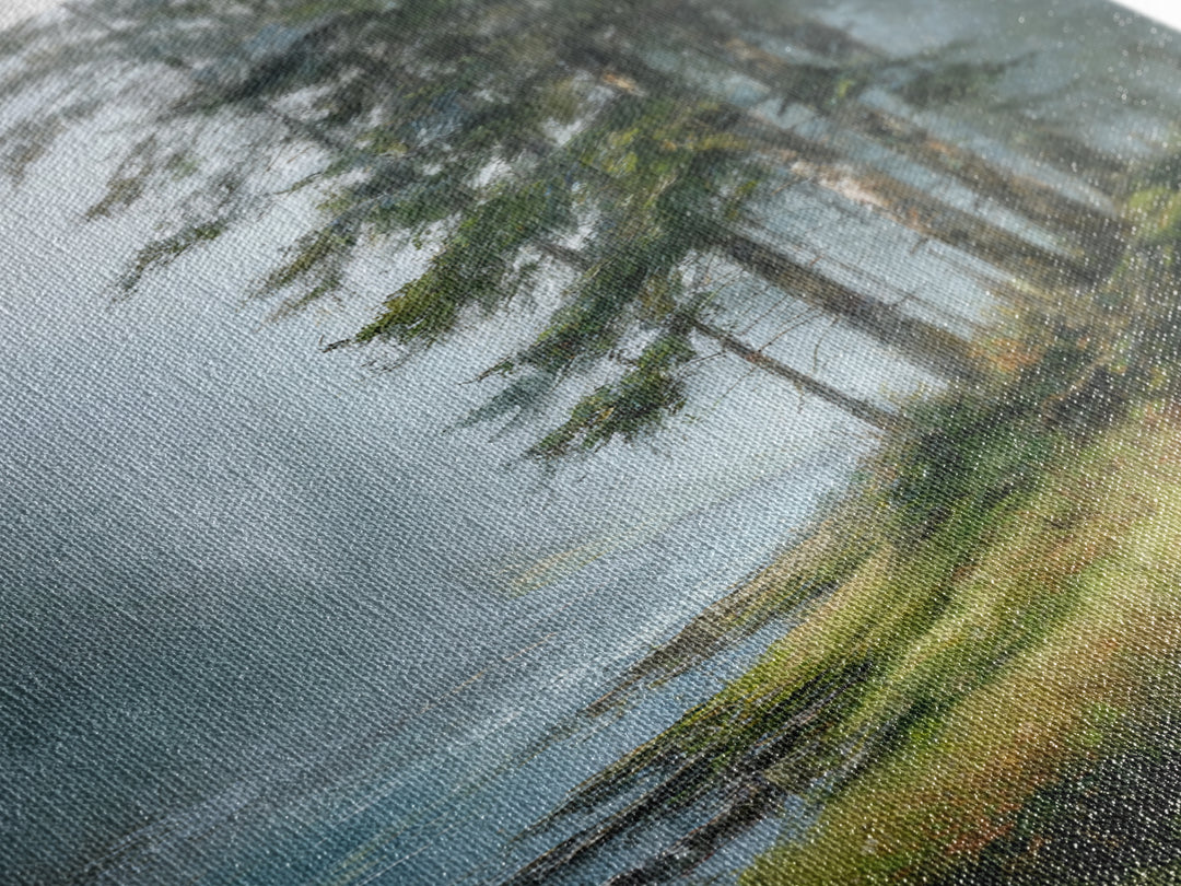 Moody Pine Forest Framed Canvas Print, Nature Art, Wall Art, Living Room Decor, Oil Painting, Nature, Wood Wall Art, NAT-2x3-1