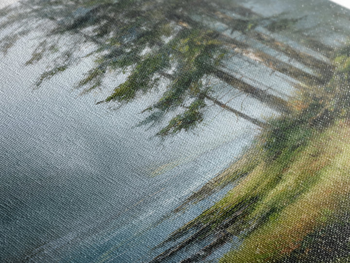 Moody Pine Forest Framed Canvas Print, Nature Art, Wall Art, Living Room Decor, Oil Painting, Nature, Wood Wall Art, NAT-2x3-1