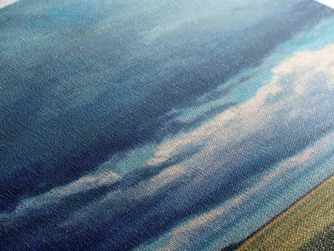 Storm Clouds over a Rolling Prairie Framed Canvas Print, Nature Art, Textured Painting, Living Room Decor, Fine Art, Nature, NAT-2x3-46