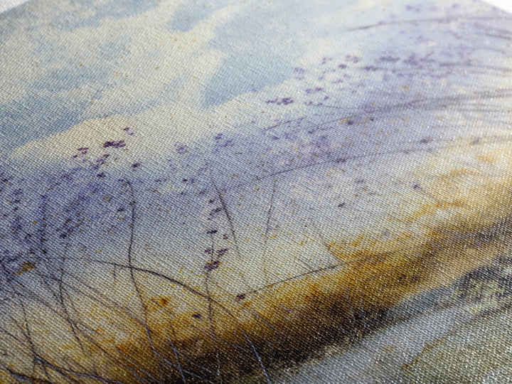 Bees Circling Lavender Blossoms Canvas Print, Nature Art, Poster, Living Room Decor, Fine Art, Nature, Abstract Wall Art, NAT-2x3-79