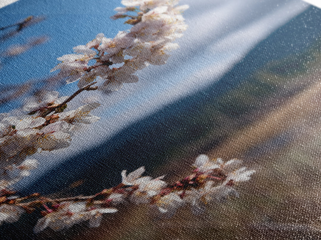 Spring Cherry Blossoms Canvas Print, Nature Art, Original Painting, Living Room Decor, Fine Art, Nature, Mountain Wall Art, NAT-2x3-96