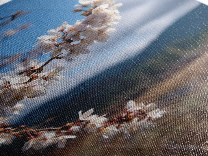 Spring Cherry Blossoms Canvas Print, Nature Art, Original Painting, Living Room Decor, Fine Art, Nature, Mountain Wall Art, NAT-2x3-96