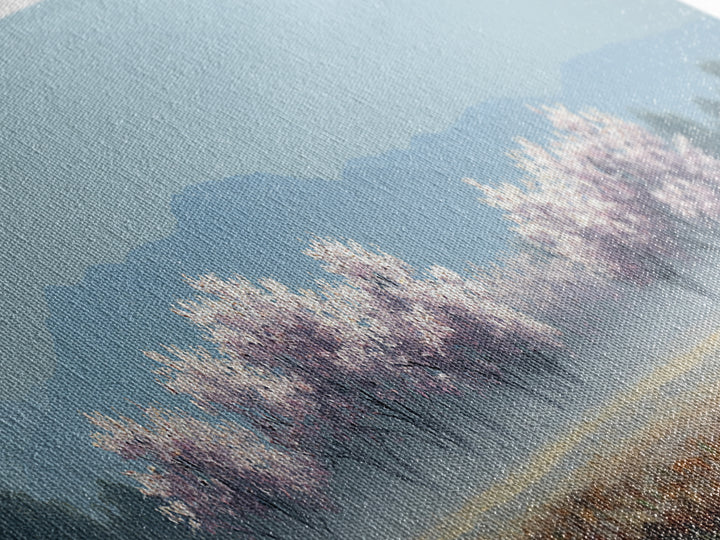 Spring Cherry Blossoms Framed Canvas Print, Nature Art, Textured Painting, Living Room Decor, Fine Art, Nature, NAT-3x1-56