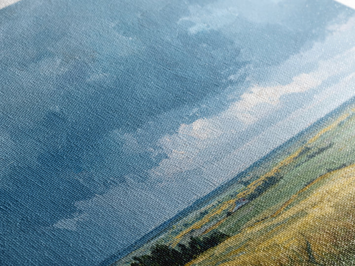 Storm Clouds over a Rolling Prairie Framed Canvas Print, Nature Art, Wall Hangings, Living Room Decor, Fine Art, Nature, NAT-3x2-18