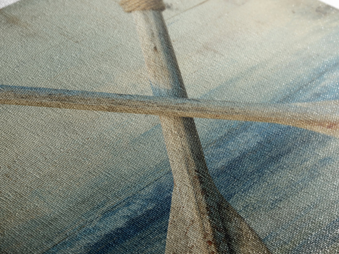 Weathered Oars Crossed Canvas Print, Nautical Art, Coastal Wall Art, Coastal Decor, Harbor, Neutral Decor, Modern Decor, NAU-1x1-35