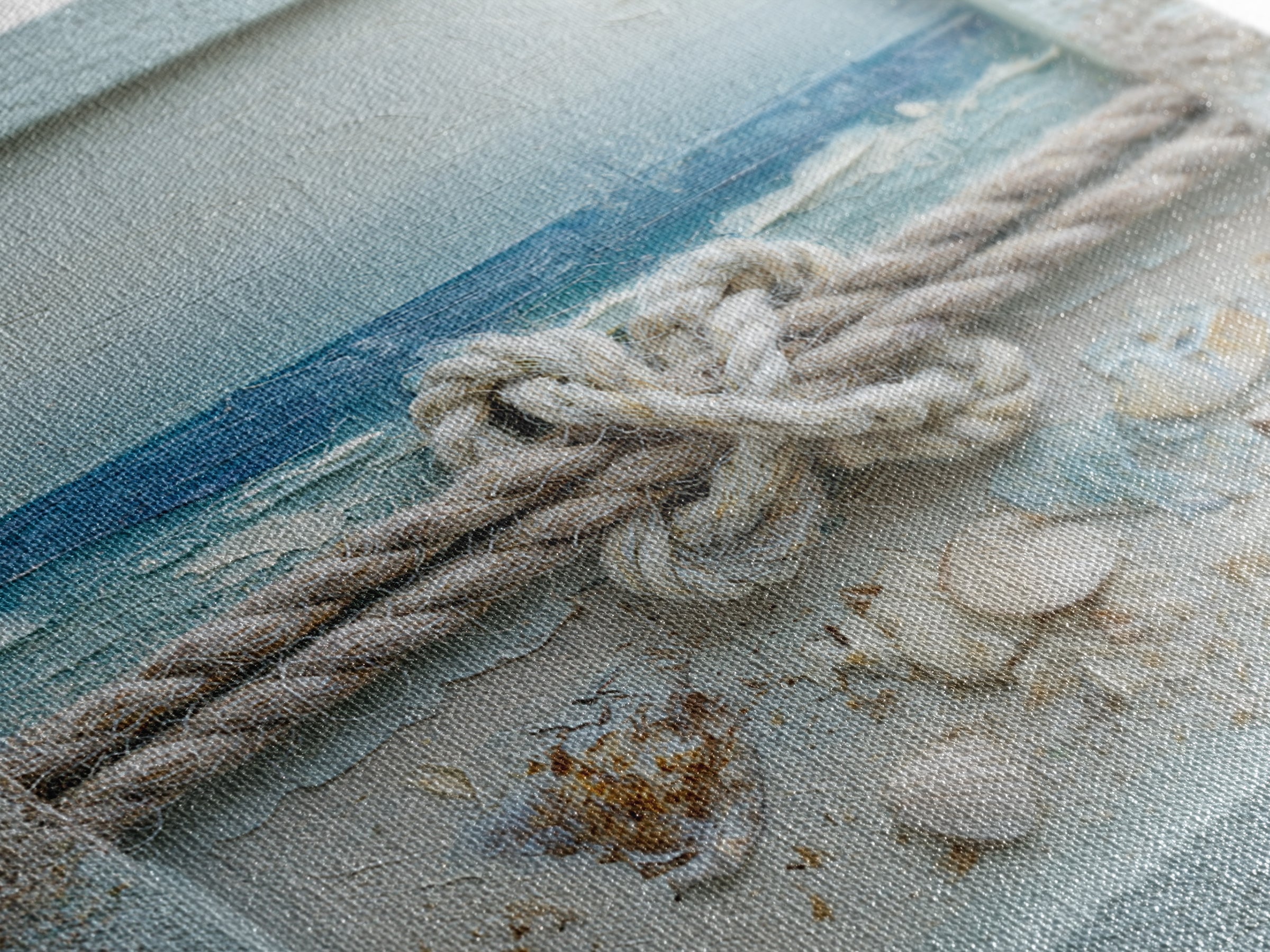 Lobster and Rope Coastal Illustration Framed Canvas Print, Nautical Art, Beach Decor, Coastal Decor, Fine Art, Harbor, NAU-1x1-68