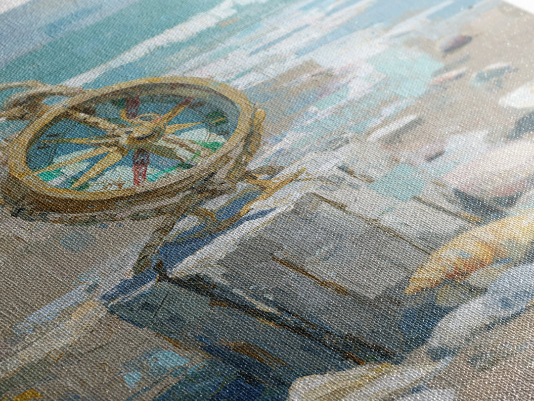 Antique Compass with Rope and Shells Canvas Print, Nautical Art, Antique Decor, Coastal Decor, Harbor, Downloadable Prints, NAU-2x3-82