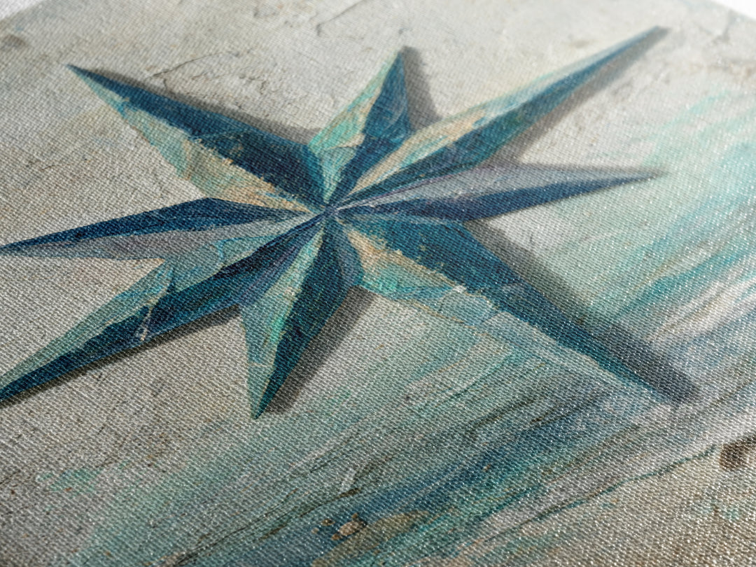 Nautical Star Compass Rose Framed Canvas Print, Nautical Art, Printable Art, Coastal Decor, Fine Art, Harbor, Gallery Wall, NAU-2x3-94