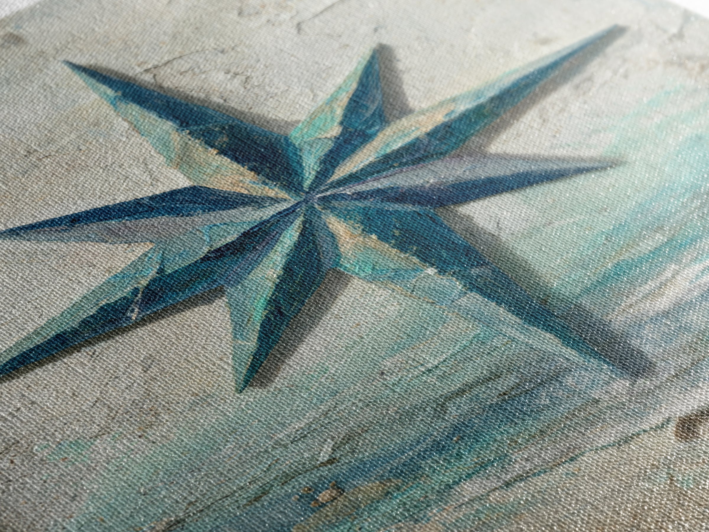 Nautical Star Compass Rose Framed Canvas Print, Nautical Art, Printable Art, Coastal Decor, Fine Art, Harbor, Gallery Wall, NAU-2x3-94