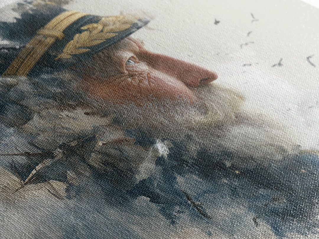 Sea Captain Portrait Canvas Print, Nautical Art, Modern Decor, Coastal Decor, Fine Art, Harbor, Poster, Wall Decor, Painting, NAU-3x2-11