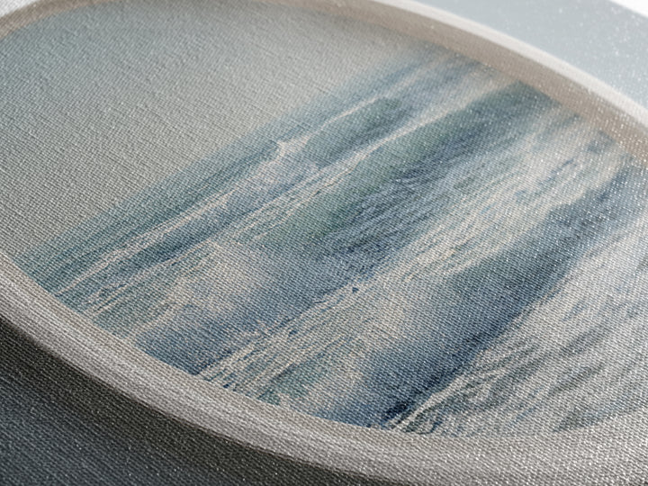 Porthole View of Waves and Moon Canvas Print, Nautical Art, Landscape Art, Coastal Decor, Fine Art, Harbor, Textured Painting, NAU-3x2-98