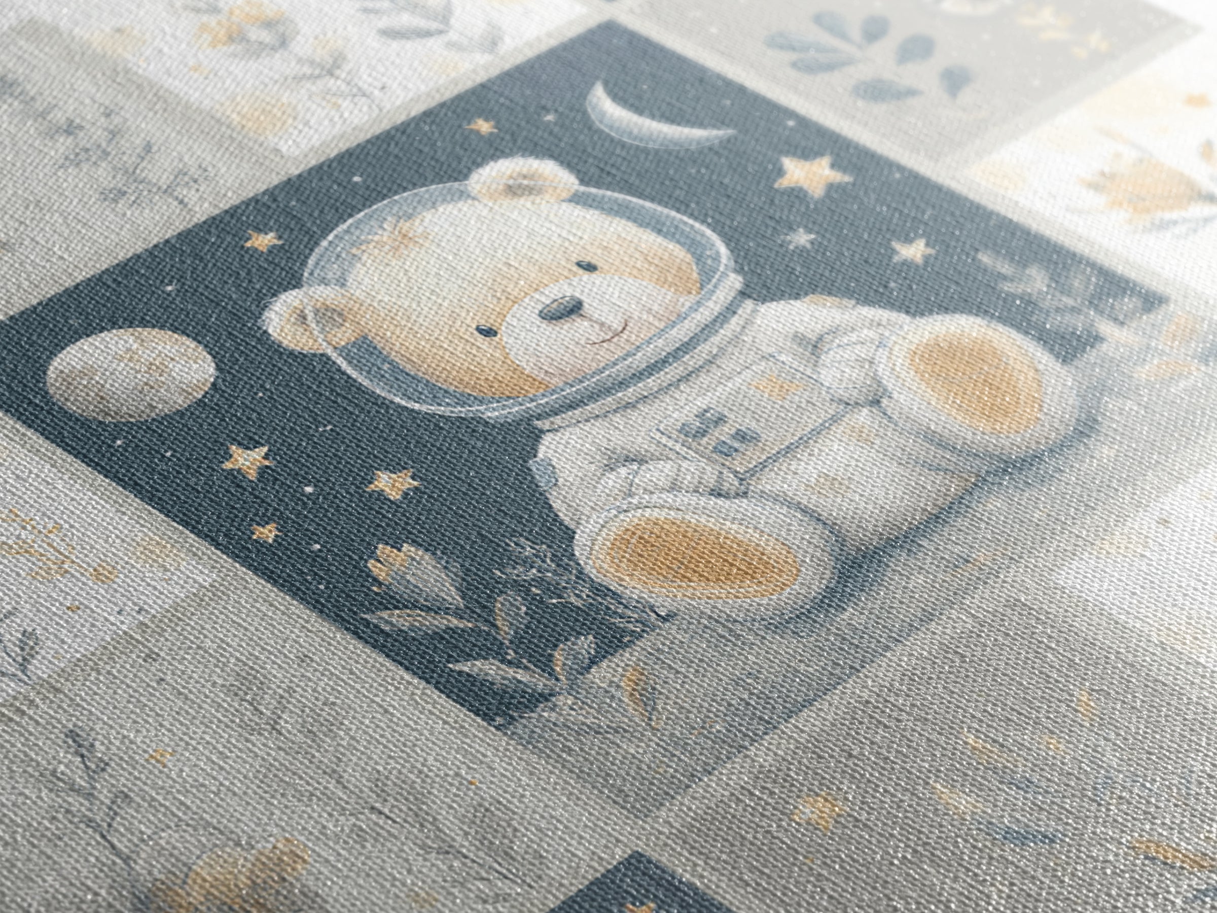 Little Astronaut Bear Framed Canvas Print, Nursery Decor, Safari Nursery Decor, Fine Art, Nursery, Modern Decor, Fine Art Print, NDE-1x1-39