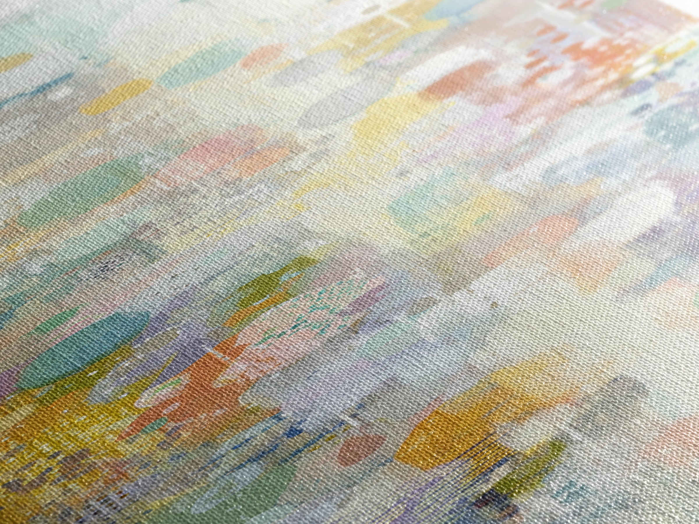 Cloud Rainbow and Raindrop Composition Canvas Print, Nursery Decor, Canvas, Fine Art, Nursery, Playroom Decor, Floral Wall Art, NDE-1x3-32