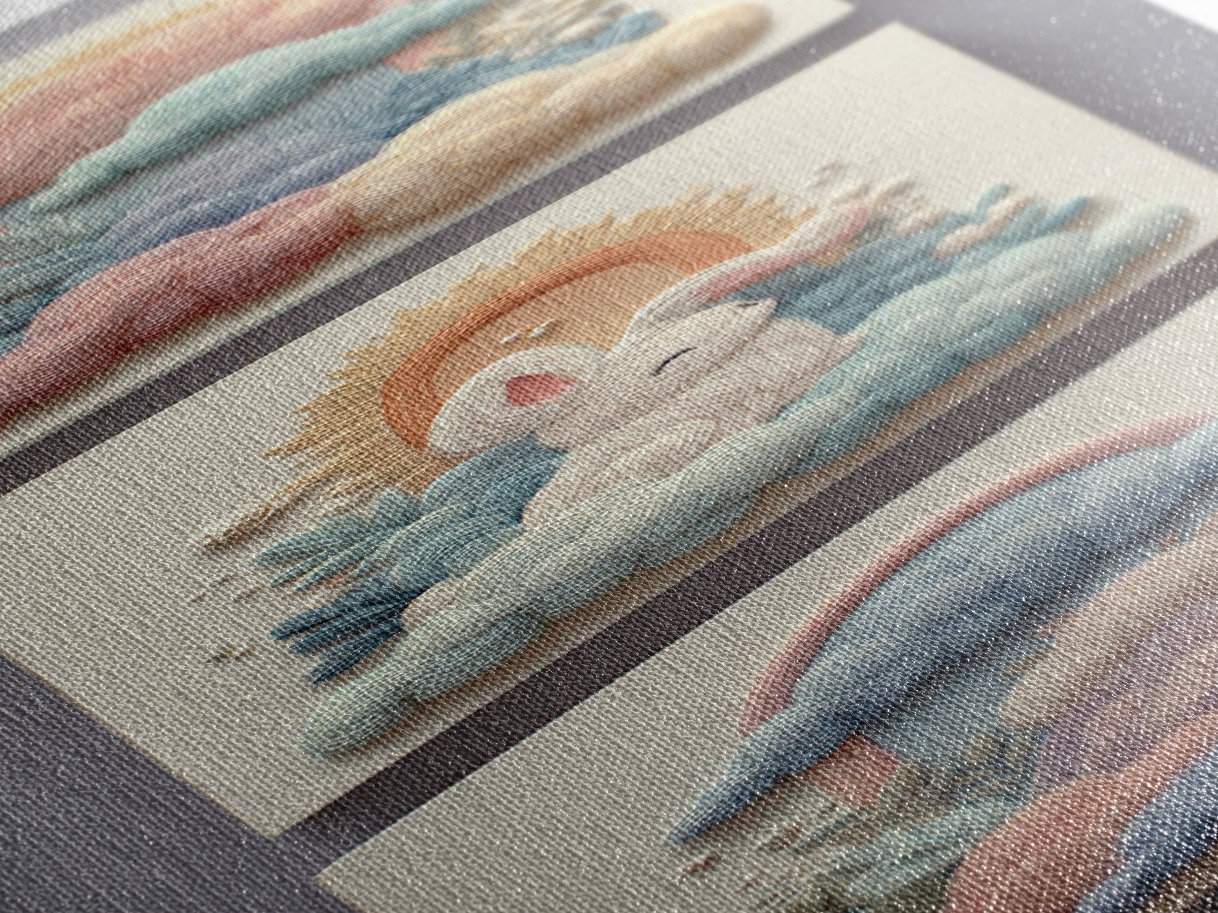 Pastel Rainbow with Soft Cloud Shapes Canvas Print, Nursery Decor, Minimalist Decor, Nursery, Wall Decals, Nursery Wall Decor, NDE-1x3-37