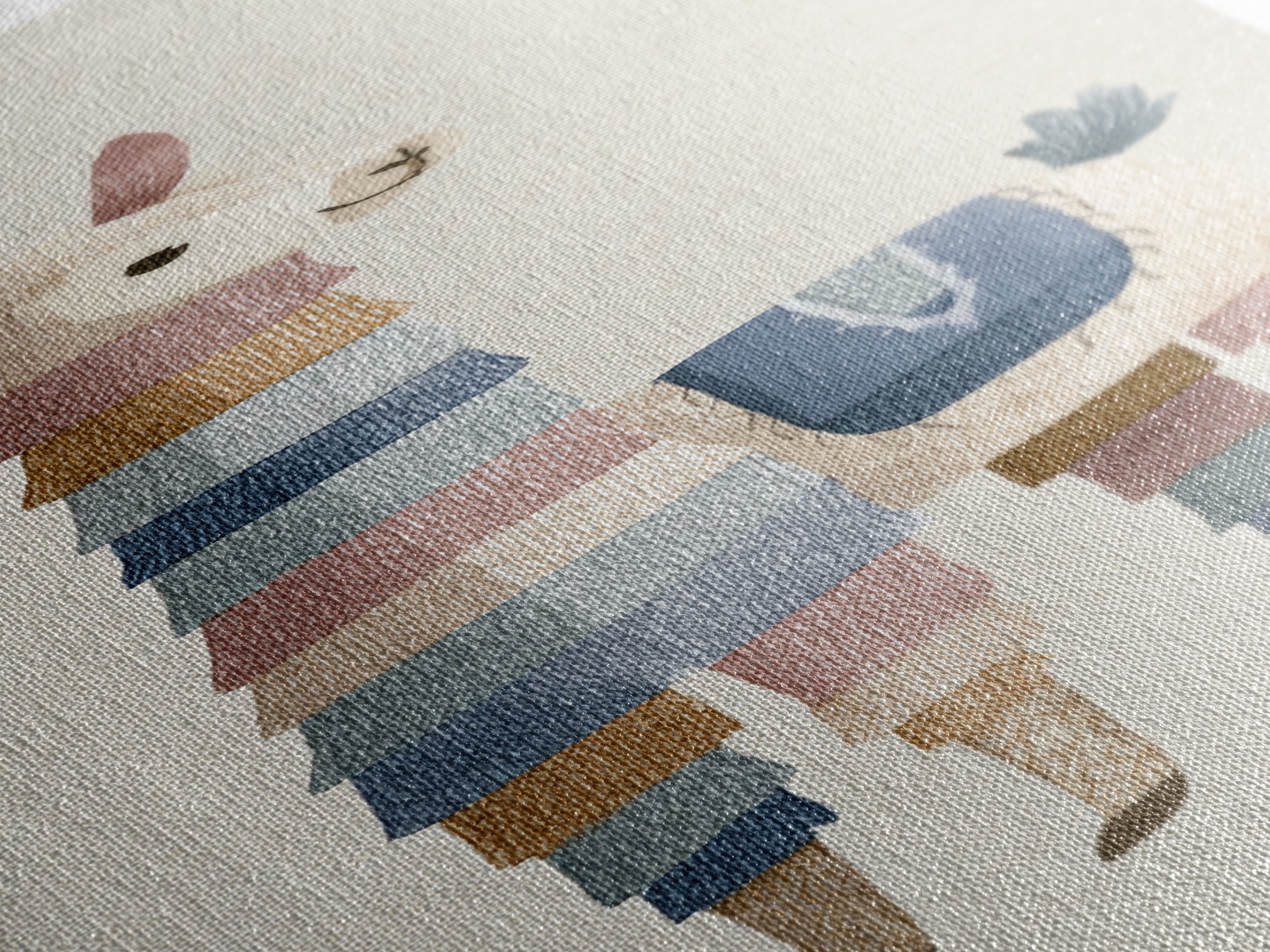 Cute Llama with Blanket Pattern Canvas Print, Nursery Decor, Safari Nursery Decor, Nursery, Modern Decor, Fine Art Print, NDE-1x3-81