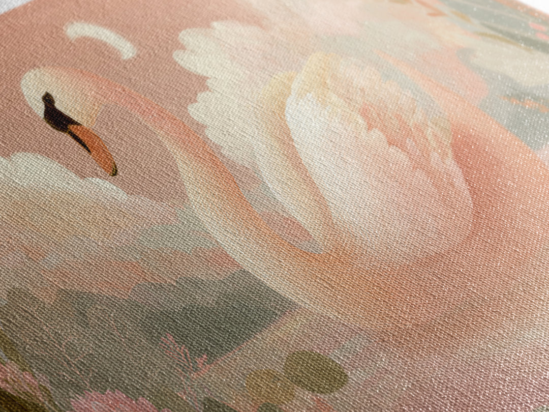 Pink Swan on Calm Pond Canvas Print, Nursery Decor, Wall Decal, Fine Art, Nursery, Wall Light, Baby Girl Nursery Decor, NDE-2x1-57