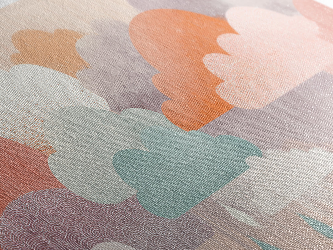 Cloud Rainbow and Raindrop Composition Framed Canvas Print, Nursery Decor, Nursery Art, Fine Art, Nursery, Kids Wall Art, NDE-2x1-88