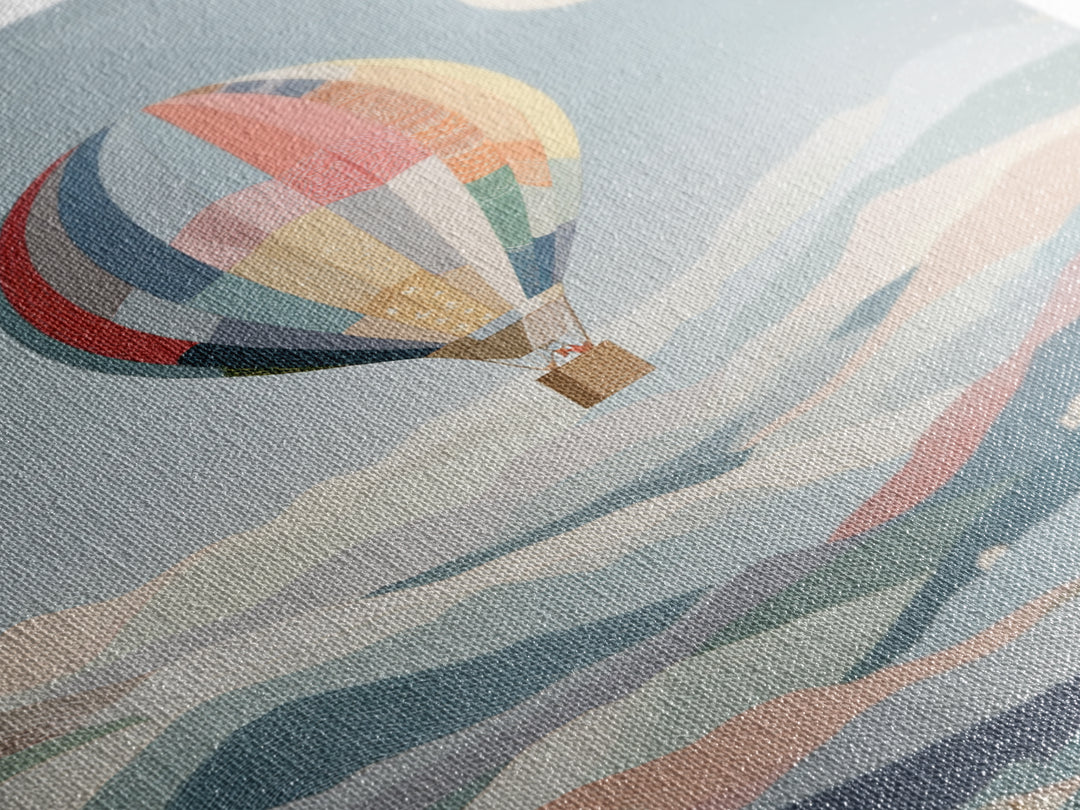 Hot Air Balloon Drifting Framed Canvas Print, Nursery Decor, Playroom Decor, Nursery, Boy Nursery Decor, Gallery Decor, NDE-2x3-68