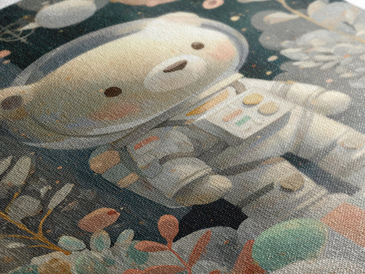 Little Astronaut Bear Canvas Print, Nursery Decor, Playroom Decor, Fine Art, Nursery, Boy Nursery Decor, Gallery Decor, NDE-2x3-71