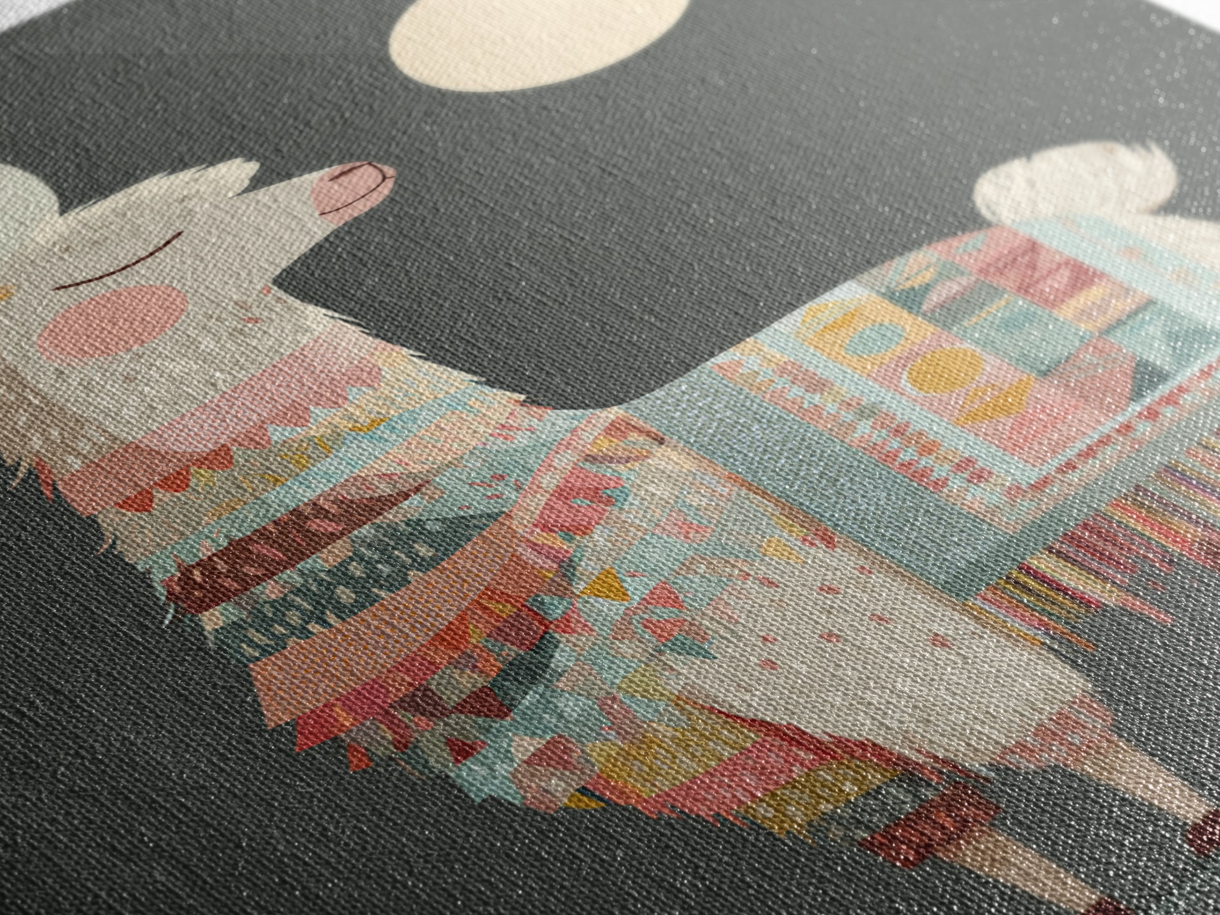 Cute Llama with Blanket Pattern Canvas Print, Nursery Decor, Safari Nursery Decor, Nursery, Modern Decor, Fine Art Print, NDE-2x3-77
