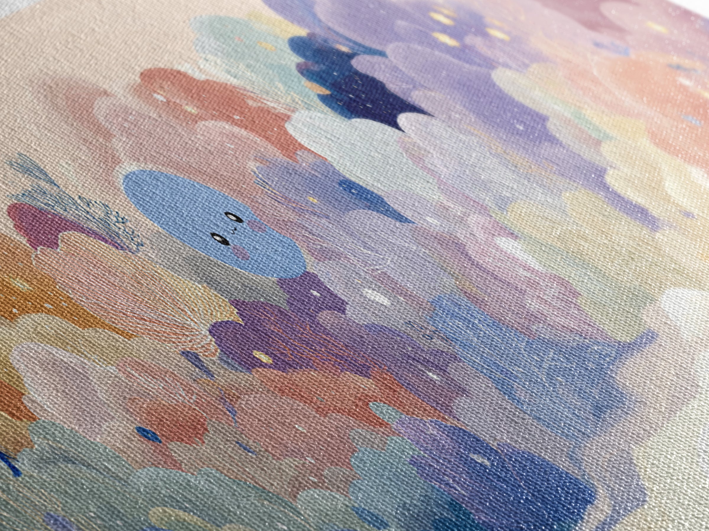 Pastel Rainbow with Soft Cloud Shapes Canvas Print, Nursery Decor, Boy Nursery Decor, Abstract Art, Nursery, Contemporary Art, NDE-3x1-41
