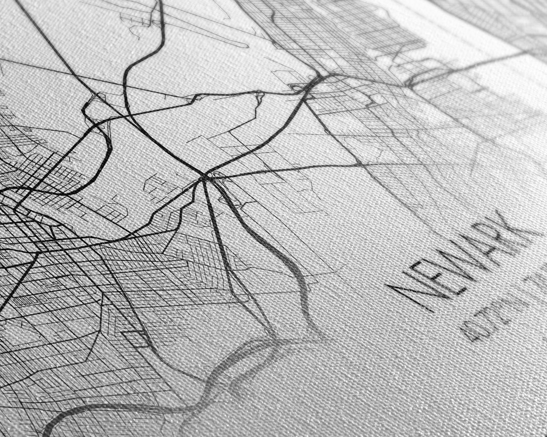 Newark City Map, New Jersey Art, Map Print, Minimalist Wall Art, Wall Art, Canvas Art, Travel Wall Art, Friend Gift, Teen Birthday Gift