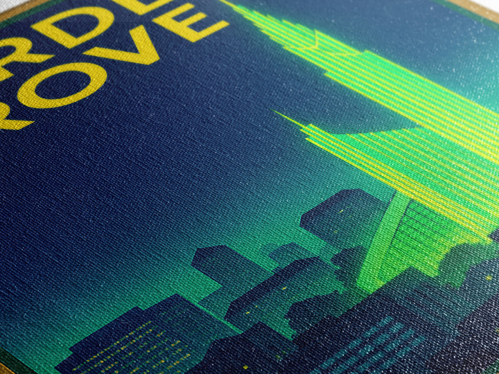 Garden Grove Travel Poster, Canvas Print, Electric Night Poster Art, Garden Grove Poster Print, Travel Wall Art, Wanderlust Decor
