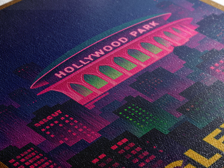 Inglewood California Travel Poster, Canvas Print, Neon Skyline Wall Art, Inglewood Wall Art, Travel Prints, Vintage City Poster, City Poster