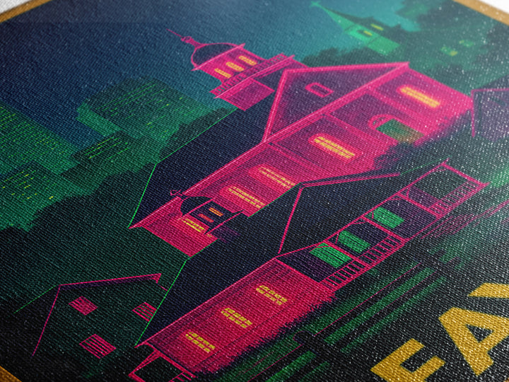 Lafayette Louisiana Travel Poster, Framed Canvas Print, Cyberpunk Style City Art, Lafayette Travel Art, Retro Travel Print, City Art Print