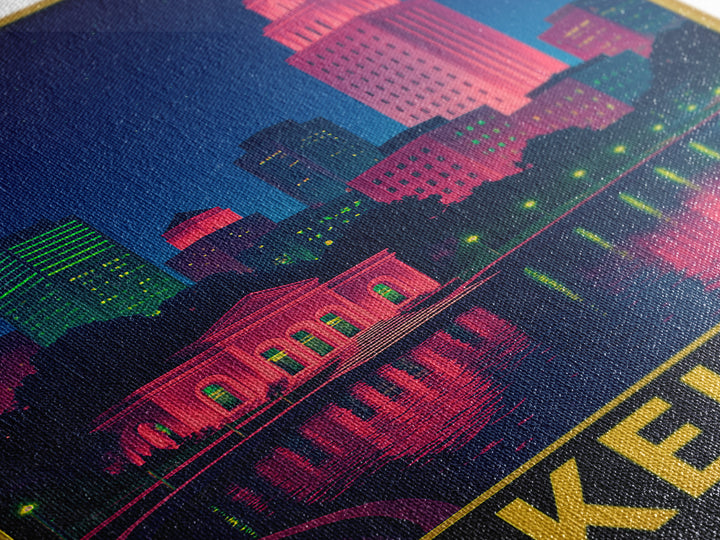 Lakeland Florida Travel Poster, Framed Canvas Print, Cyberpunk Style City Art, Lakeland Wall Art, Home Office Decor, Travel Poster Set