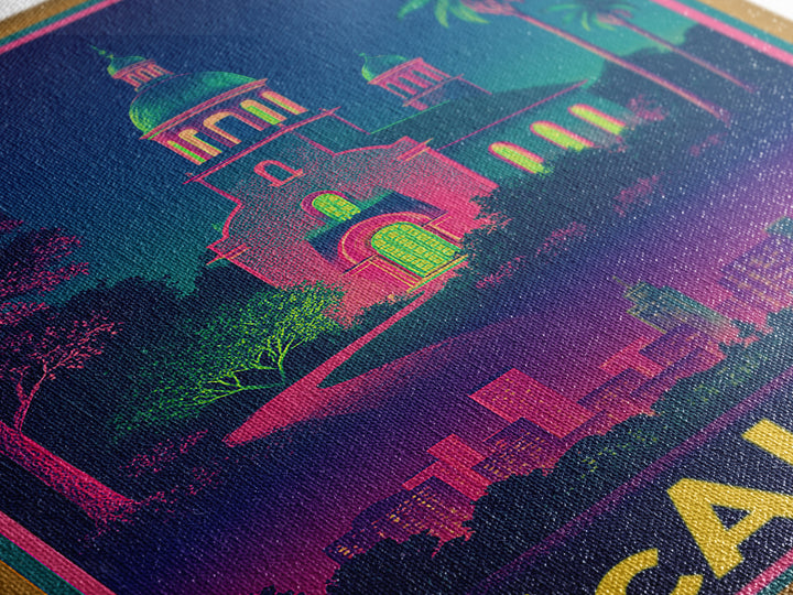 Mcallen Texas Travel Poster, Canvas Print, Cyberpunk Style City Art, Mcallen City Art, Vintage Travel Art, City Illustration, Fine Art Print