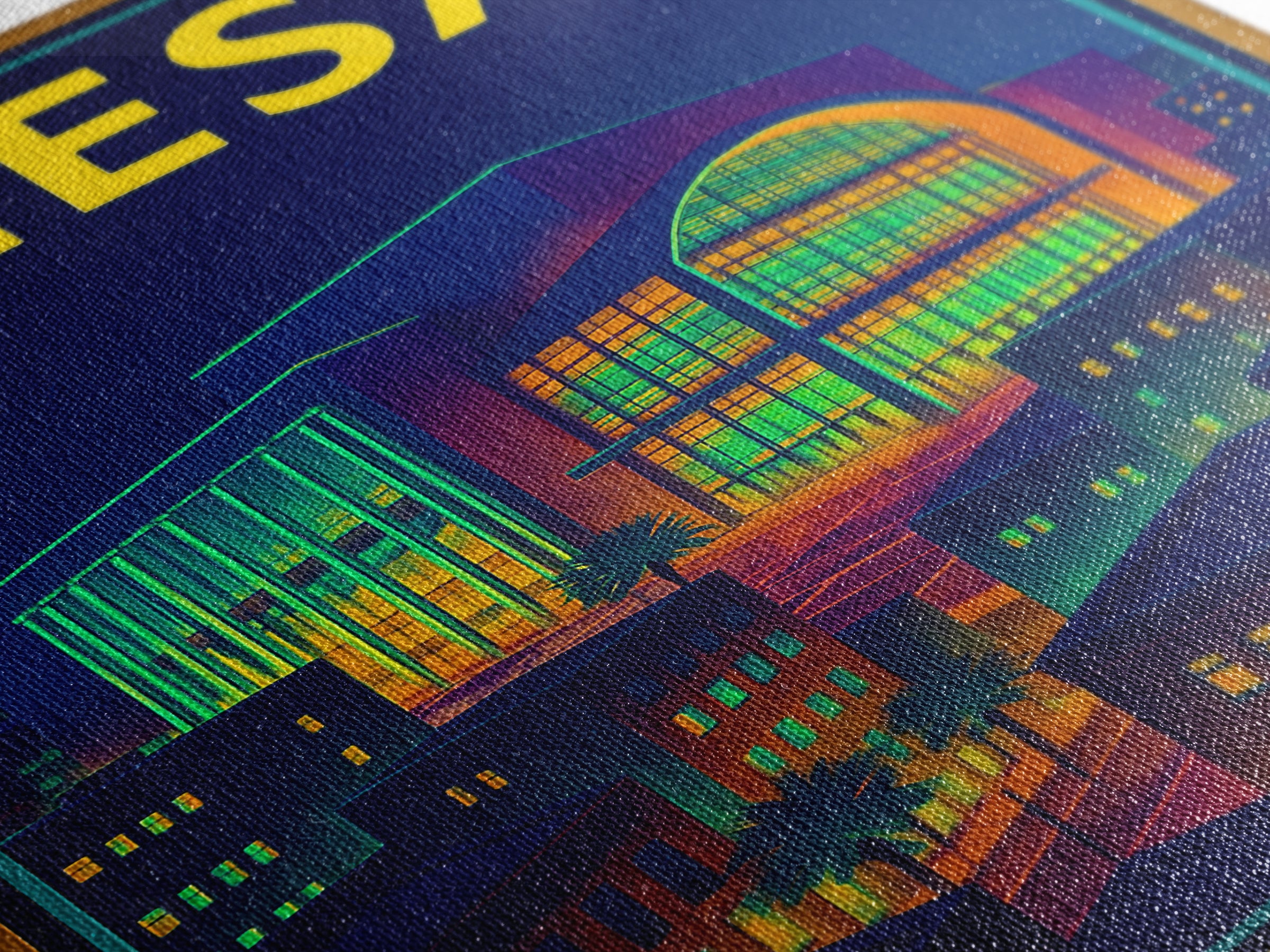 Mesa Travel Poster, Canvas Print, Cyberpunk Style City Art, Mesa Wall Art, Fine Art Print, City Travel Prints, Living Room Wall Art