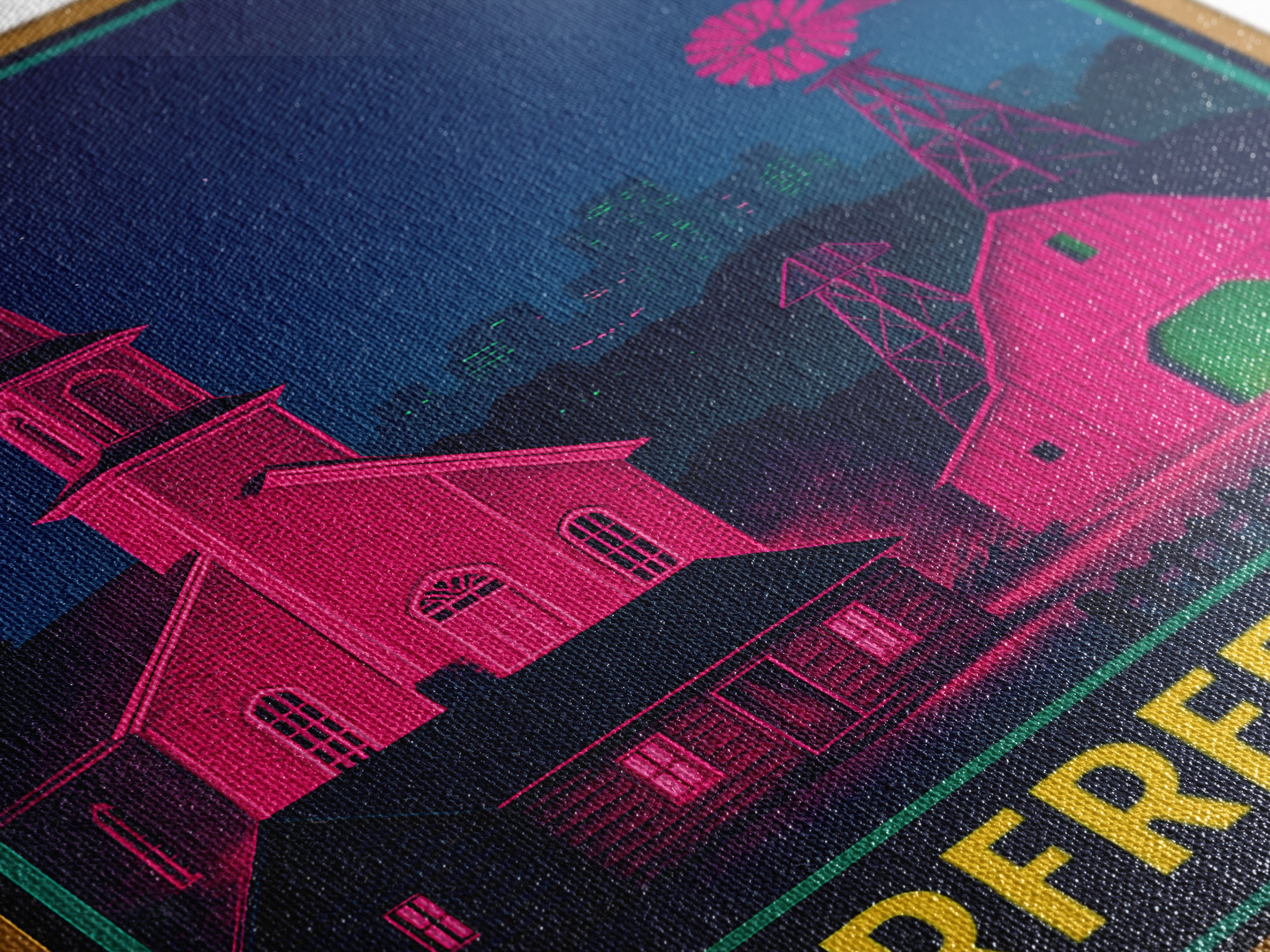 Murfreesboro Tennessee Travel Poster, Canvas Print, Retro Neon Travel Art, Murfreesboro Wall Art, Gift For Travelers, Art Print