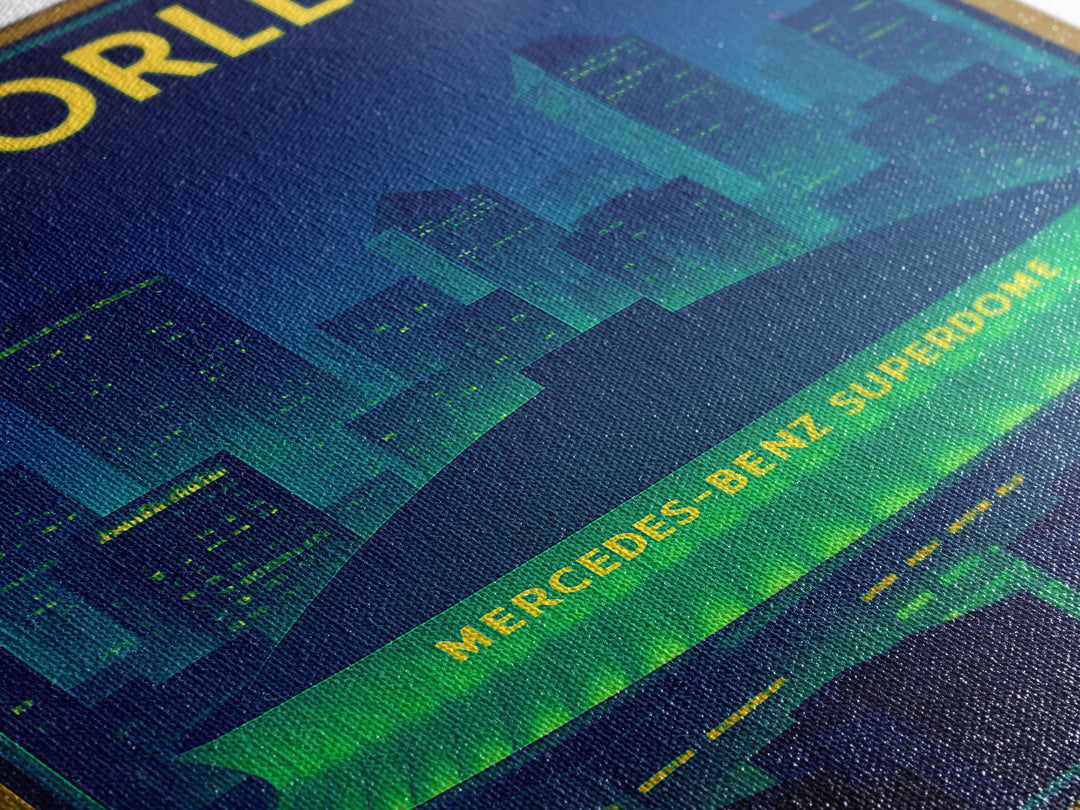 New Orleans Travel Poster, Framed Canvas Print, Cyberpunk Style City Art, New Orleans Poster Print, Travel Poster Set, City Travel Prints
