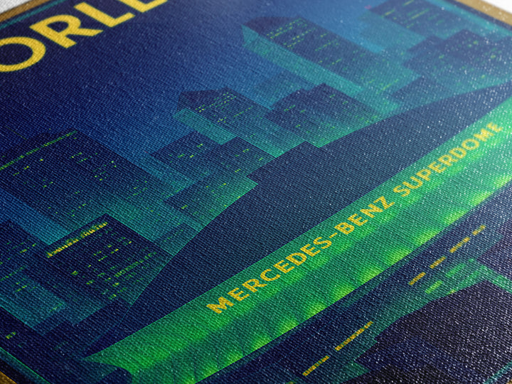 New Orleans Travel Poster, Framed Canvas Print, Cyberpunk Style City Art, New Orleans Poster Print, Travel Poster Set, City Travel Prints