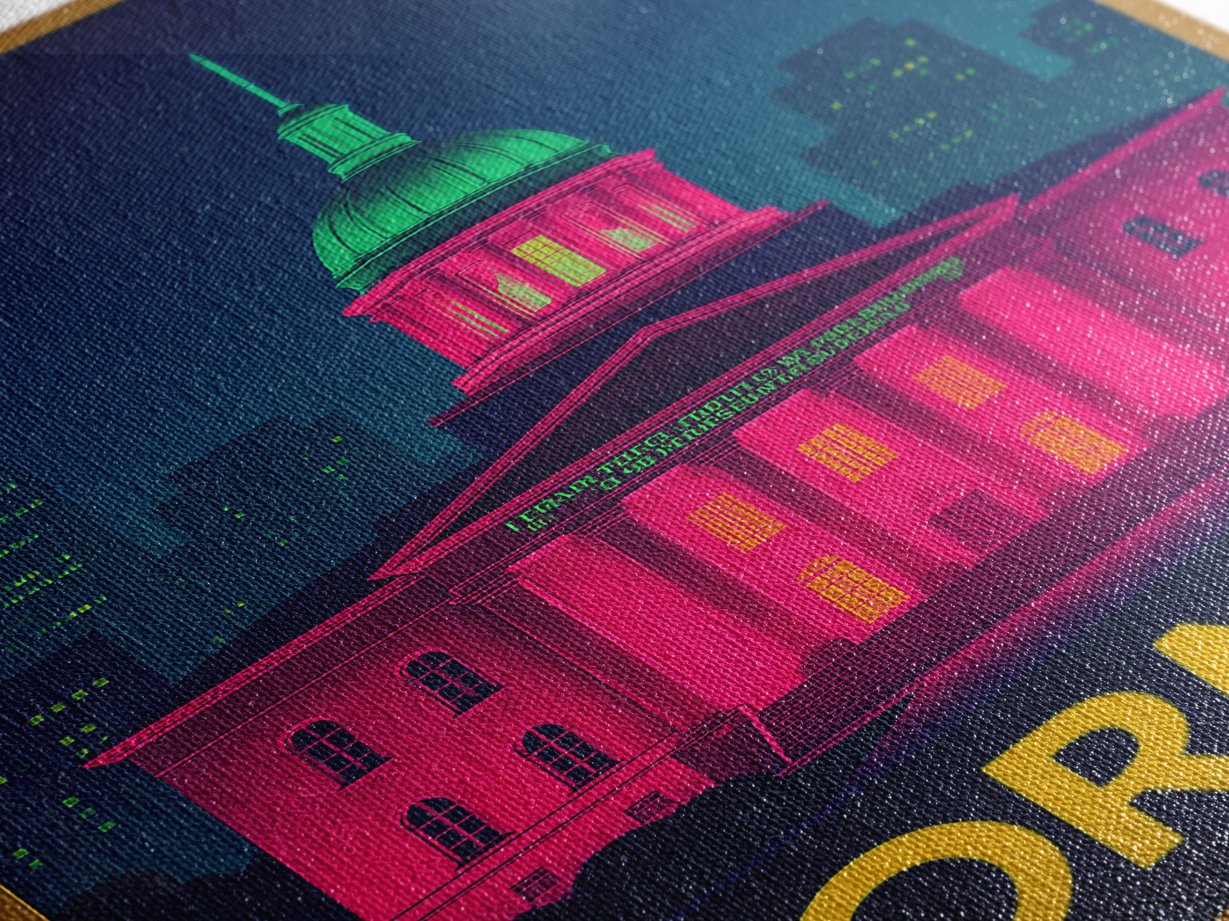 Norman Oklahoma Travel Poster, Canvas Print, Cyberpunk Style City Art, Norman Travel Art, Travel Poster Set, Wall Art, Wanderlust Decor