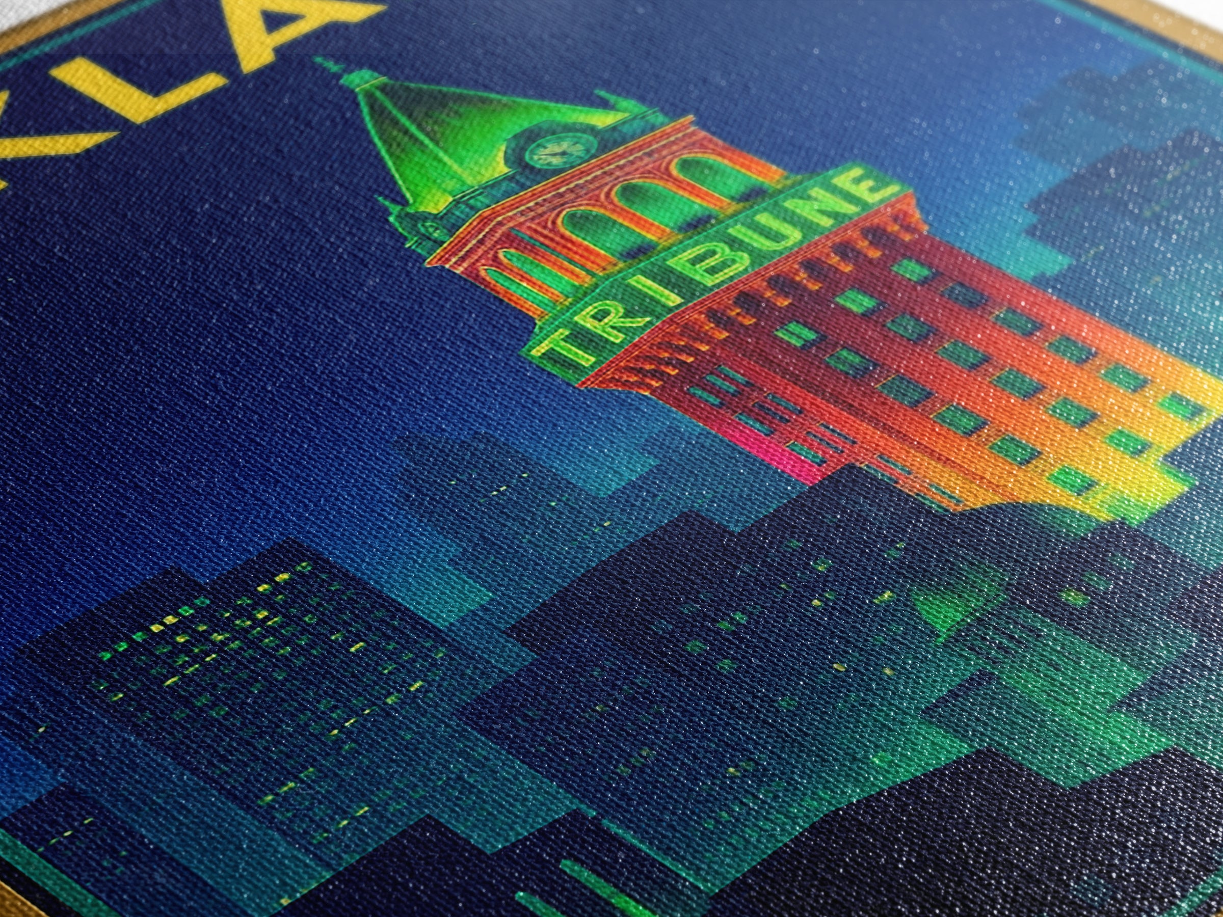 Oakland Travel Poster, Framed Canvas Print, Cyberpunk Style City Art, Oakland Poster Print, Travel Wall Decor, Wanderlust Decor