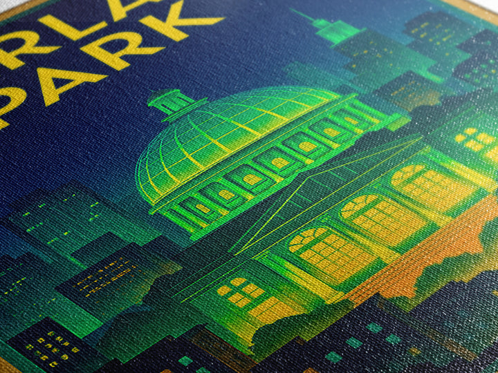 Overland Park Travel Poster, Canvas Print, Retro Neon Travel Art, Overland Park Art Print, City Illustration, Vintage Travel Print