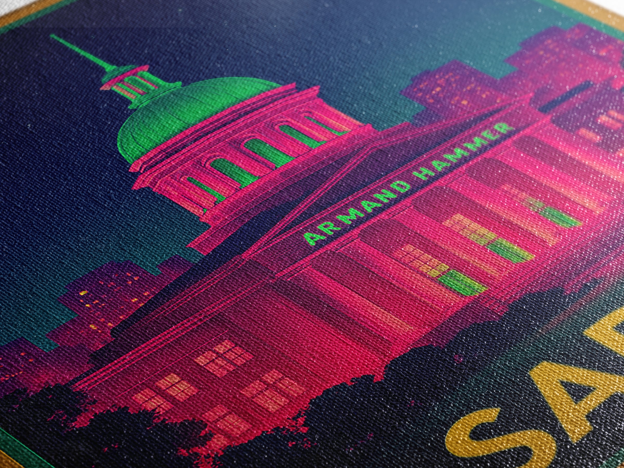 Pasadena California Travel Poster, Canvas Print, Retro Neon Travel Art, Pasadena Art Print, Skyline Art, Gift For Travelers, Wall Decor