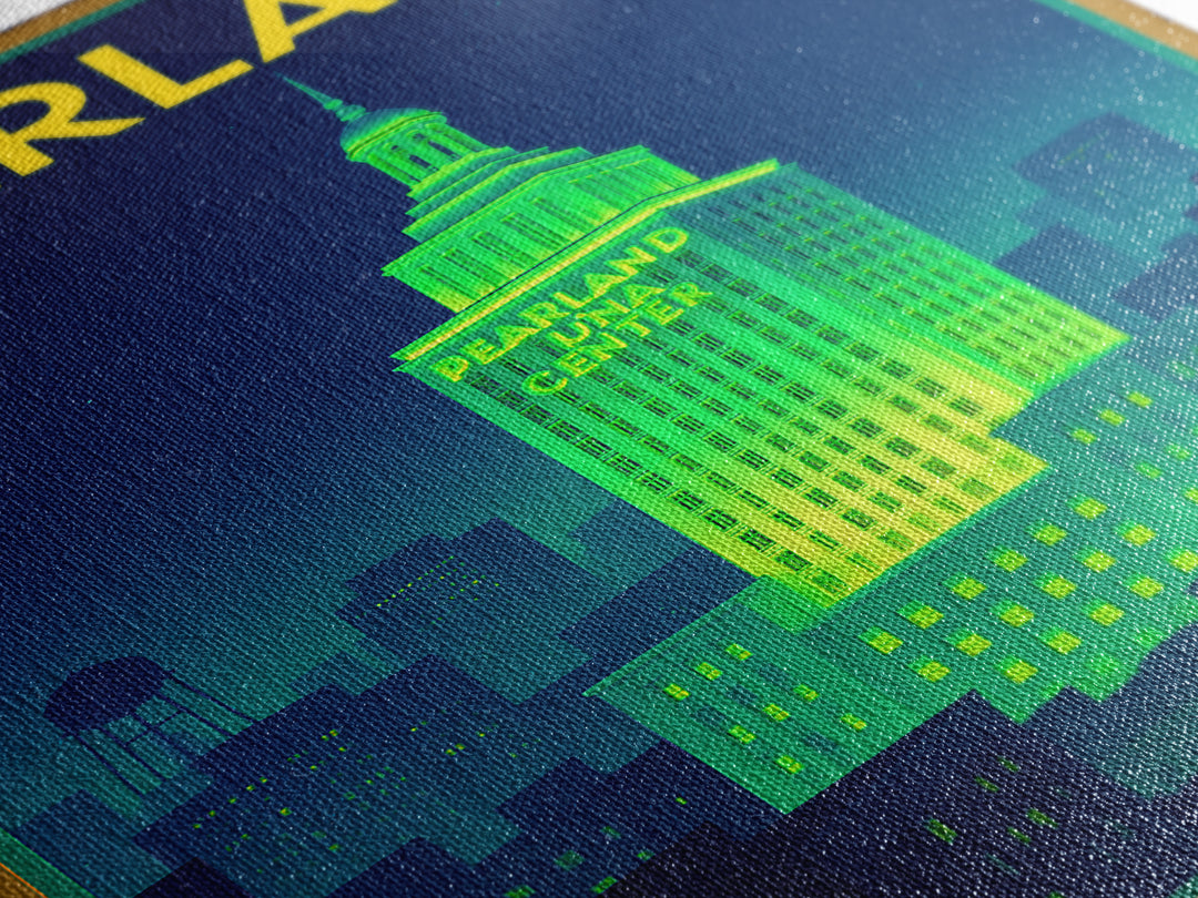 Pearland Travel Poster, Canvas Print, Cyberpunk Style City Art, Pearland Wall Art, Gift For Travelers, Travel Poster Set, Travel Wall Decor