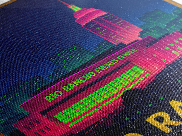 Rio Rancho New Mexico Travel Poster, Canvas Print, Cyberpunk Style City Art, Rio Rancho Art Print, Travel Wall Decor, Eclectic Wall Decor