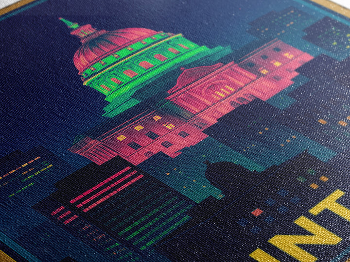 Saint Paul Minnesota Travel Poster, Canvas Print, Cyberpunk Style City Art, Saint Paul City Art, Gift For Travelers, Living Room Wall Art