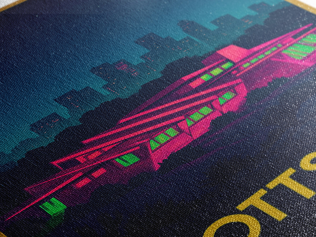 Scottsdale Arizona Travel Poster, Canvas Print, Neon Downtown Skyline Wall Art, Scottsdale Print, Art Print, Art Print, Wanderlust Decor