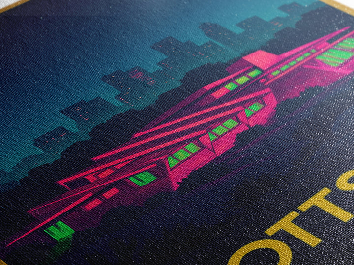 Scottsdale Arizona Travel Poster, Canvas Print, Neon Downtown Skyline Wall Art, Scottsdale Print, Art Print, Art Print, Wanderlust Decor