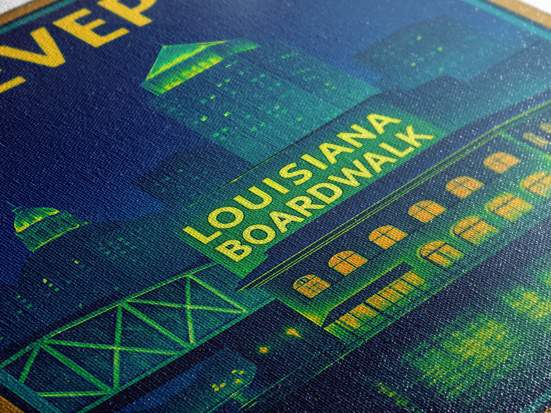 Shreveport Travel Poster, Canvas Print, Cyberpunk Style City Art, Shreveport Art Print, City Travel Prints, Travel Poster Set, Design 2