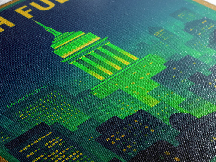 South Fulton Travel Poster, Canvas Print, Neon Urban Skyline Wall Art, South Fulton Art Print, Travel Poster Set, Living Room Wall Art