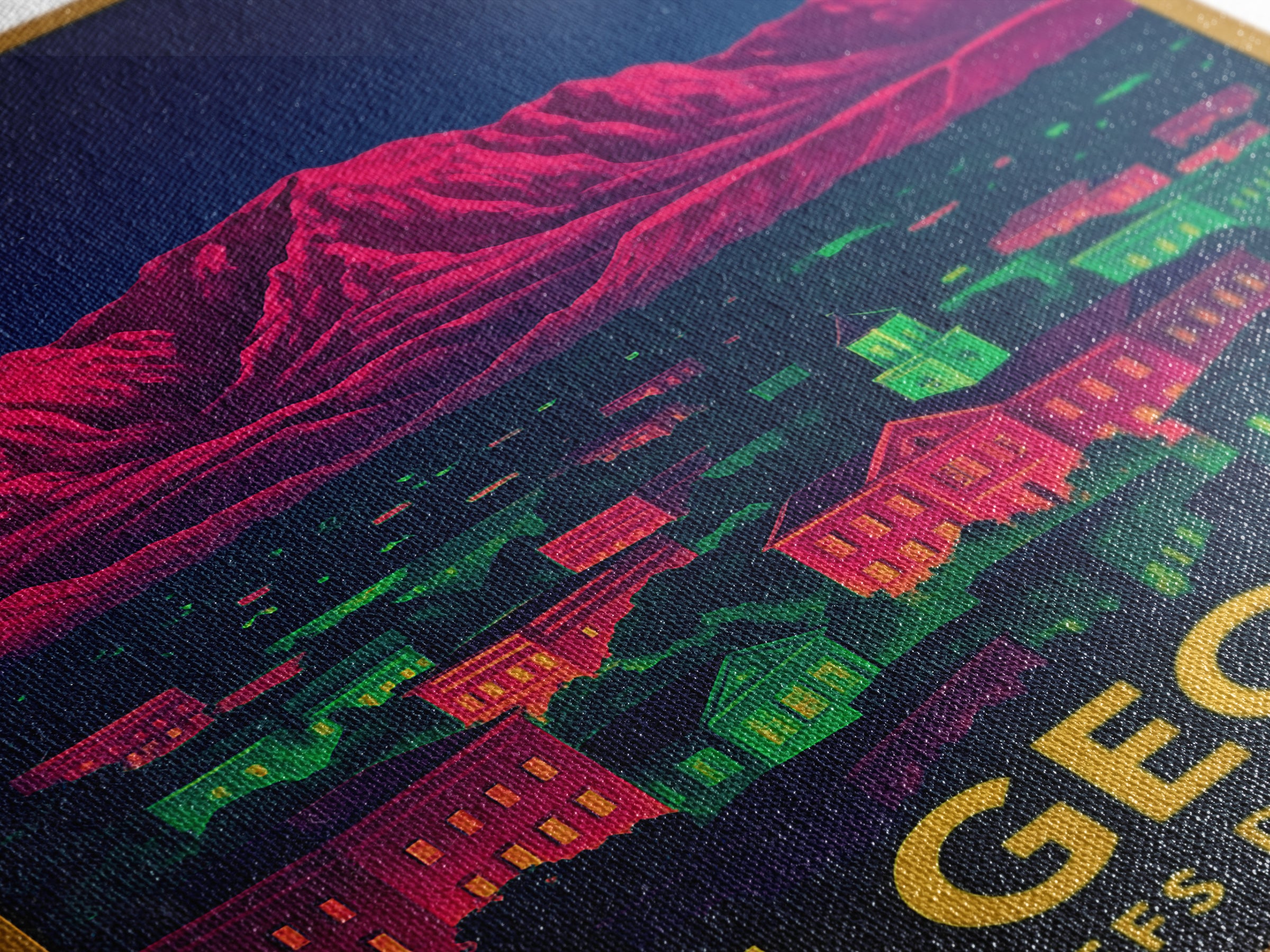 St George Utah Travel Poster, Canvas Print, Cyberpunk Style City Art, St George Art Print, Travel Art Print, Art Print, City Travel Prints